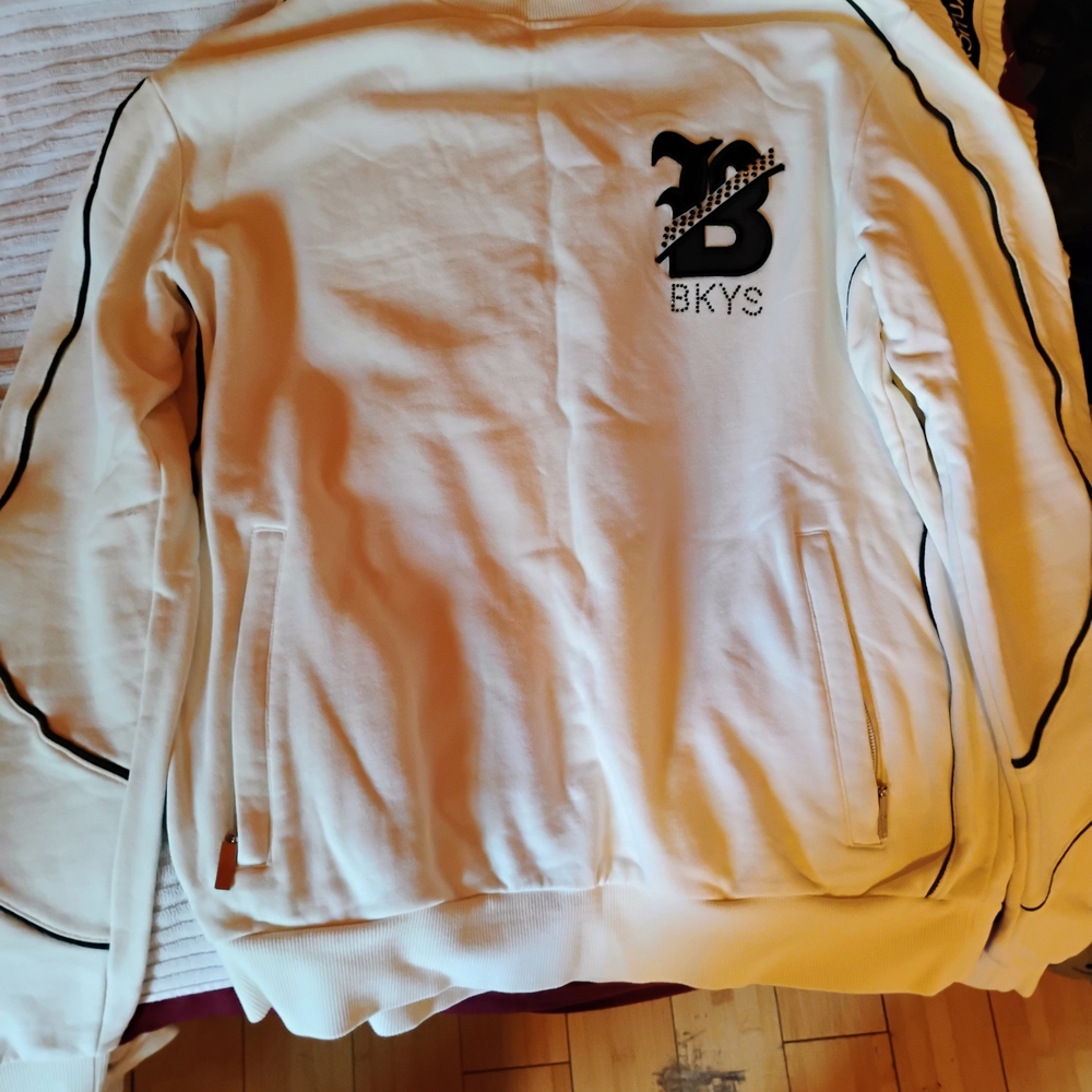 White Sweatshirt with Minimalist Number Design